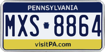 PA license plate MXS8864