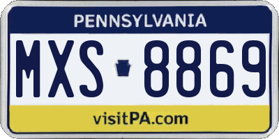 PA license plate MXS8869