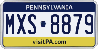 PA license plate MXS8879