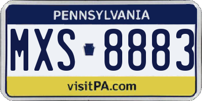 PA license plate MXS8883