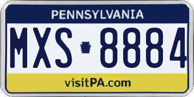 PA license plate MXS8884