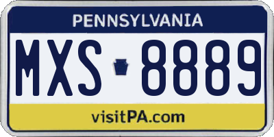 PA license plate MXS8889