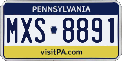PA license plate MXS8891