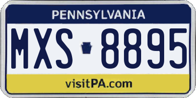 PA license plate MXS8895