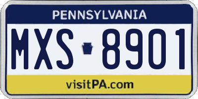 PA license plate MXS8901