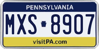 PA license plate MXS8907