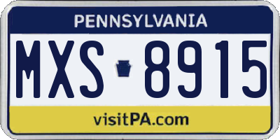 PA license plate MXS8915