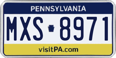 PA license plate MXS8971