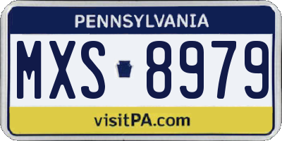 PA license plate MXS8979