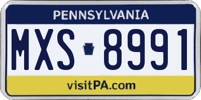 PA license plate MXS8991