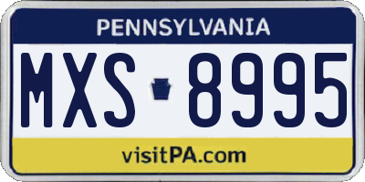 PA license plate MXS8995