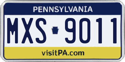 PA license plate MXS9011