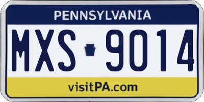 PA license plate MXS9014