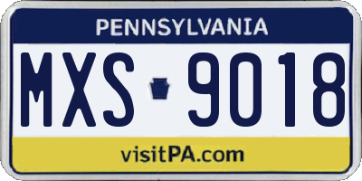 PA license plate MXS9018
