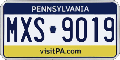 PA license plate MXS9019