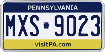 PA license plate MXS9023