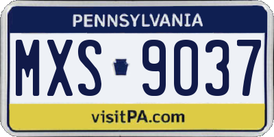 PA license plate MXS9037