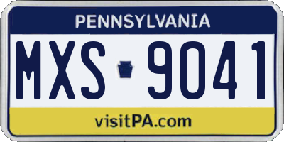 PA license plate MXS9041