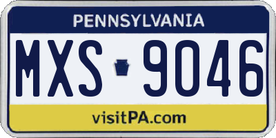 PA license plate MXS9046