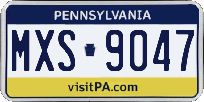 PA license plate MXS9047