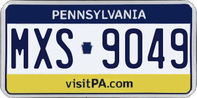 PA license plate MXS9049