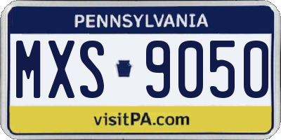 PA license plate MXS9050