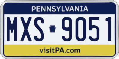 PA license plate MXS9051