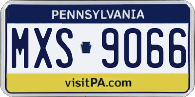 PA license plate MXS9066