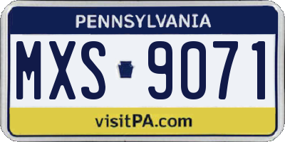 PA license plate MXS9071
