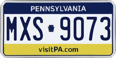 PA license plate MXS9073