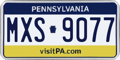 PA license plate MXS9077