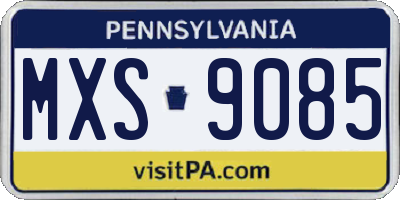PA license plate MXS9085