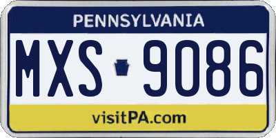 PA license plate MXS9086