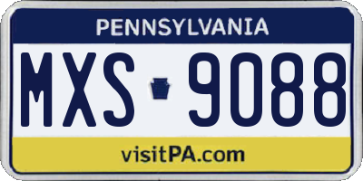 PA license plate MXS9088