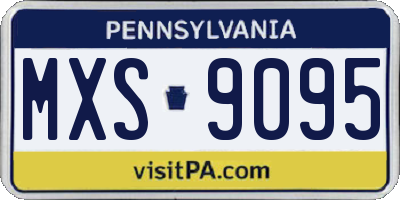 PA license plate MXS9095