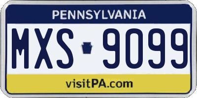 PA license plate MXS9099