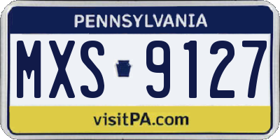 PA license plate MXS9127