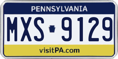 PA license plate MXS9129