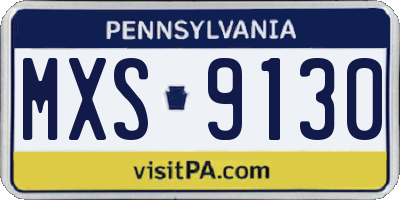 PA license plate MXS9130