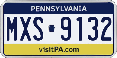 PA license plate MXS9132