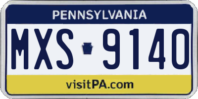 PA license plate MXS9140