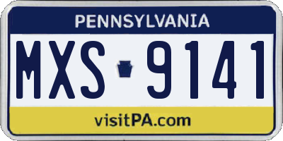 PA license plate MXS9141