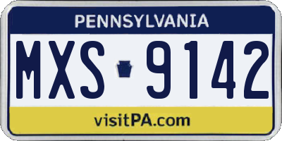 PA license plate MXS9142