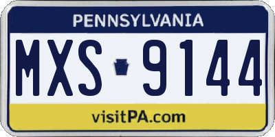 PA license plate MXS9144