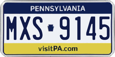 PA license plate MXS9145