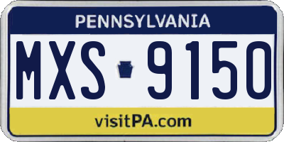 PA license plate MXS9150