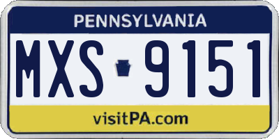 PA license plate MXS9151