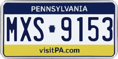 PA license plate MXS9153