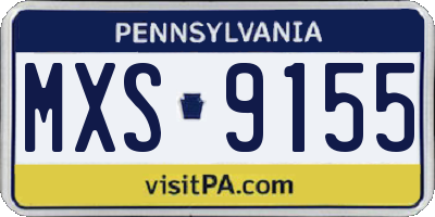 PA license plate MXS9155