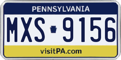 PA license plate MXS9156